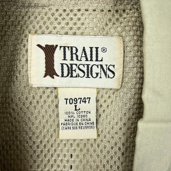 VTG Trail Designs Vest Mens Large Tan Khaki Fishing Hunting Outdoors Pockets‎ - Picture 3 of 16